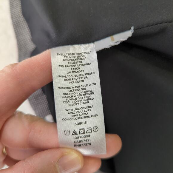 Ann Taylor Collarless Blazer Jacket Button Front Military Women's Size 10 Gray - Picture 9 of 9